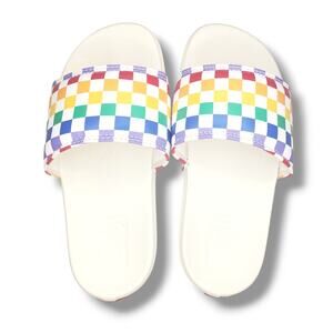 Vans Kids Size 3 La Costa Rainbow Marshmallow Slide-On Sandals Slides